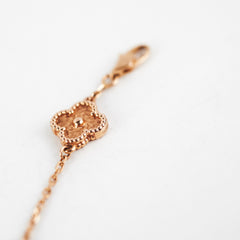 Van Cleef & Arpels Vintage Sweet Rose Gold Alhambra 6 Motif Bracelet 2023