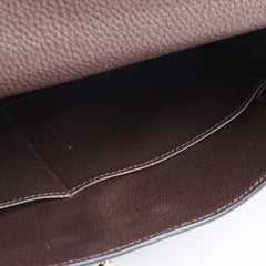 Hermès Kelly 32 Clemence Brown PHW- N Square Stamp