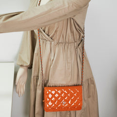 Chanel Wallet On Chain Orange Patent WOC
