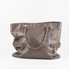 Chanel Grey Soft Calfskin Tote Bag