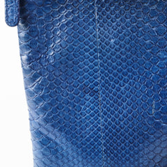 Chanel O case Medium Exotic Leather Blue