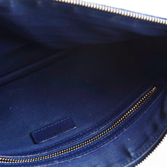 Chanel O case Medium Exotic Leather Blue