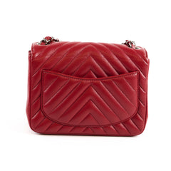 Chanel Caviar Chevron Mini Square Red