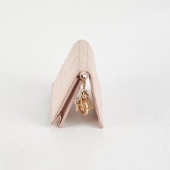 Christian Dior Cannage Card Holder Pink Lambskin