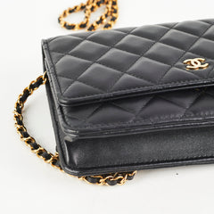 Chanel Wallet On Chain WOC Lambskin Black - Microchipped