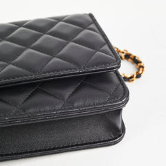 Chanel Wallet On Chain WOC Lambskin Black - Microchipped
