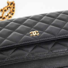 Chanel Wallet On Chain WOC Lambskin Black - Microchipped