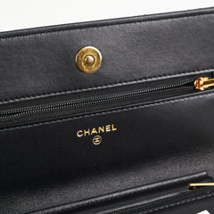 Chanel Wallet On Chain WOC Lambskin Black - Microchipped