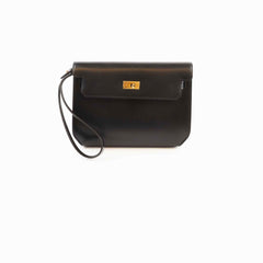 Hermès Hermes Kelly Depeches 25 Tadelakt Noir Black(U Stamp)