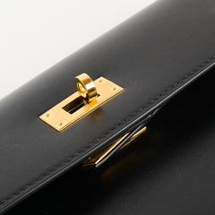 Hermès Hermes Kelly Depeches 25 Tadelakt Noir Black(U Stamp)