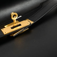 Hermès Hermes Kelly Depeches 25 Tadelakt Noir Black(U Stamp)