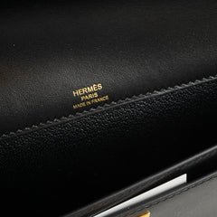 Hermès Hermes Kelly Depeches 25 Tadelakt Noir Black(U Stamp)