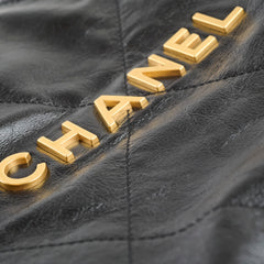 Chanel Medium 22 Black Goatskin