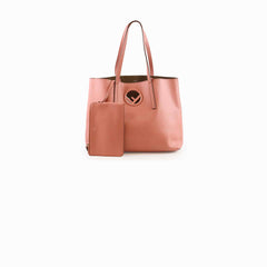 Fendi F Shopping Tote Salmon Pink