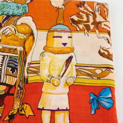 Hermès Kachinas 140cm Cashmere Scarf Orange
