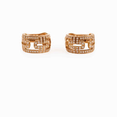 Bulgari Parentesi 18k Diamonds Earrings Rose Gold