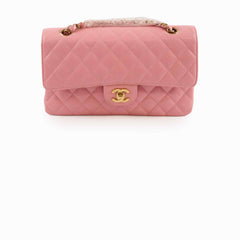 Chanel Vintage Classic Flap M/L 24K GHW Caviar Pink