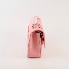 Chanel Vintage Classic Flap M/L 24K GHW Caviar Pink
