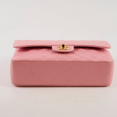 Chanel Vintage Classic Flap M/L 24K GHW Caviar Pink