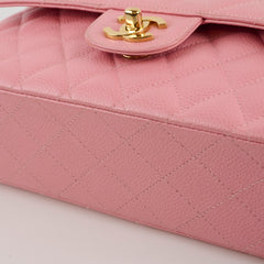 Chanel Vintage Classic Flap M/L 24K GHW Caviar Pink