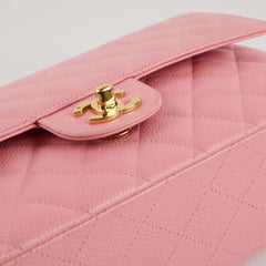 Chanel Vintage Classic Flap M/L 24K GHW Caviar Pink