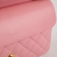 Chanel Vintage Classic Flap M/L 24K GHW Caviar Pink