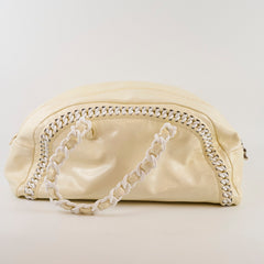 Chanel Luxe Ligne Bowler Bag Patent Ivory