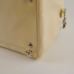 Chanel Luxe Ligne Bowler Bag Patent Ivory