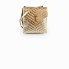 Saint Laurent Matelassé Gold Double Flap Shoulder