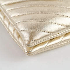 Saint Laurent Matelassé Gold Double Flap Shoulder
