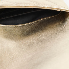 Saint Laurent Matelassé Gold Double Flap Shoulder