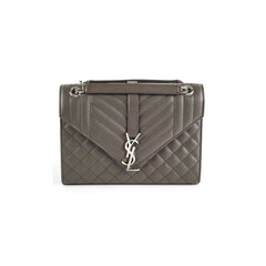 Saint Laurent Small Envelope Quilted Grey