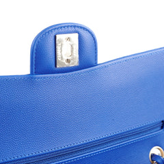Chanel Medium/Large Caviar Chevron Classic Cobalt Blue 2021