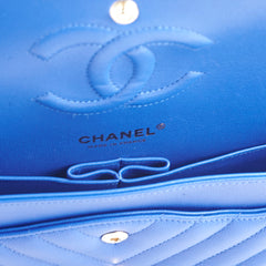 Chanel Medium/Large Caviar Chevron Classic Cobalt Blue 2021