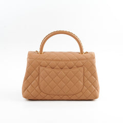 Chanel Medium Caviar Coco Handle Dark Beige