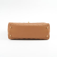 Chanel Medium Caviar Coco Handle Dark Beige