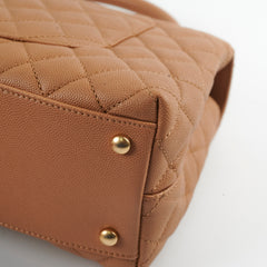 Chanel Medium Caviar Coco Handle Dark Beige