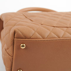 Chanel Medium Caviar Coco Handle Dark Beige