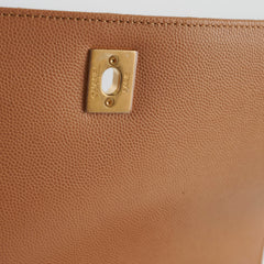 Chanel Medium Caviar Coco Handle Dark Beige