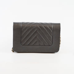 Chanel Seasonal Wallet on Chain WOC Caviar Dk Grey (27 Series)