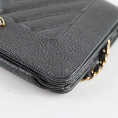 Chanel Seasonal Wallet on Chain WOC Caviar Dk Grey (27 Series)