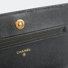 Chanel Seasonal Wallet on Chain WOC Caviar Dk Grey (27 Series)