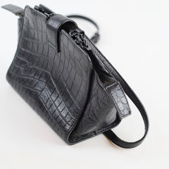 Saint Laurent Toy Cabas Croc Emboss Black