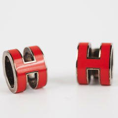 Hermes Mini Red Pop H Earrings