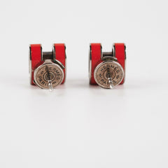 Hermes Mini Red Pop H Earrings