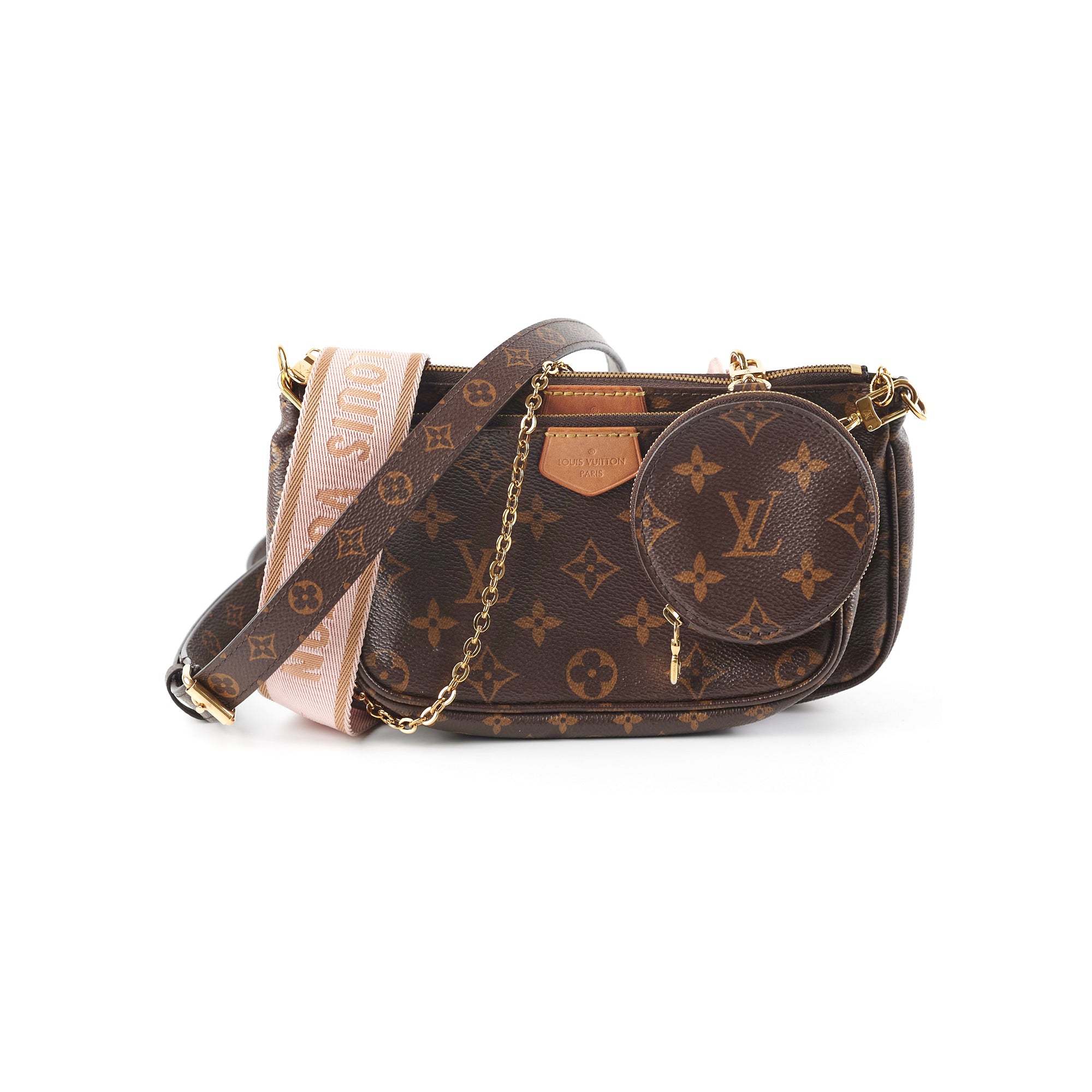 Louis Vuitton Multi Pochette Pink with Additional Strap - THE