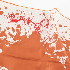 Hermes Cheval Surprise 90 Silk Scarf Orange