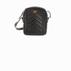 Gucci Medium Marmont Vertical Messenger Bag Black