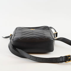 Gucci Medium Marmont Vertical Messenger Bag Black