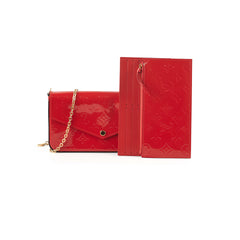 Louis Vuitton Red Monogram Vernis Pochette Felicie